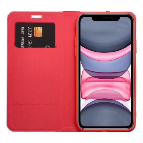 Etui z klapką na iPhone 16 PLUS Luna Book Carbon czerwone