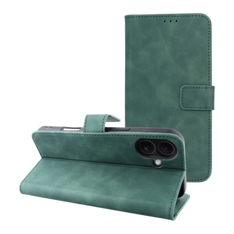 Etui z klapką na iPhone 16 PLUS Tender Book zielone