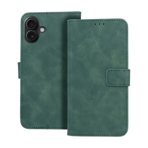 Etui z klapką na iPhone 16 PLUS Tender Book zielone