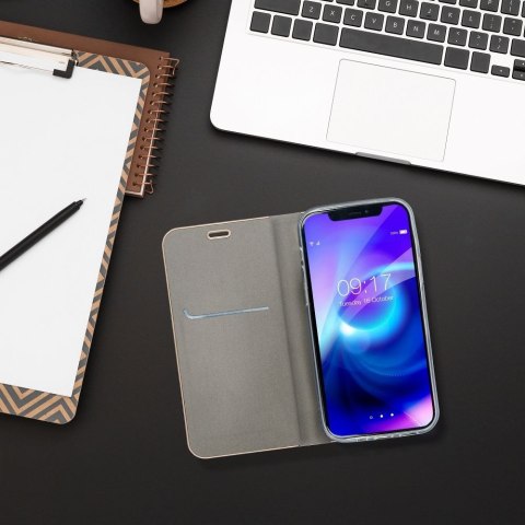 Etui z klapką na iPhone 16 PRO MAX Luna Book Gold srebrne