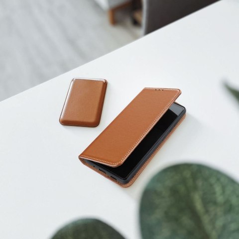 Etui z klapką na iPhone 16 PRO Smart Pro Book skórzane brązowe