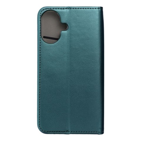 Etui z klapką na iPhone 16 Smart Magneto ciemnozielone