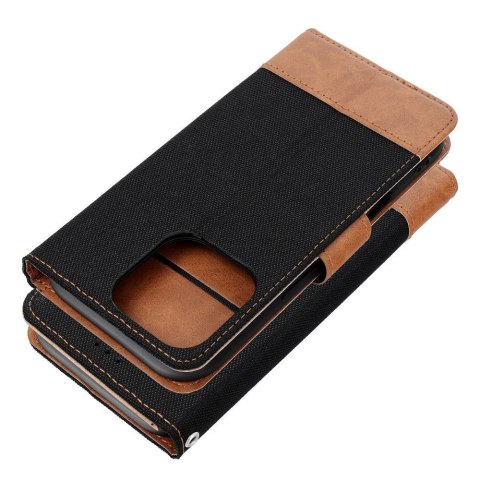 Etui z klapką na iPhone 16e (SE 4 2025) Jeans Book czarne