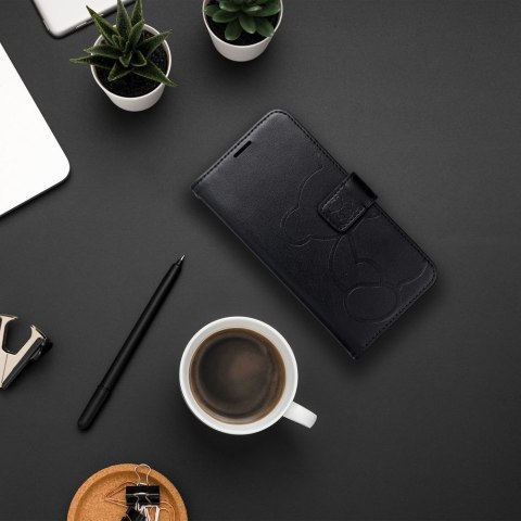 Etui z klapką na iPhone 16e (SE 4 2025) Mezzo Book teddy bear czarne