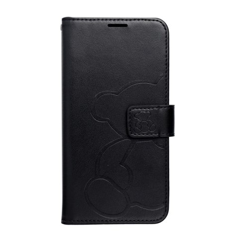 Etui z klapką na iPhone 16e (SE 4 2025) Mezzo Book teddy bear czarne