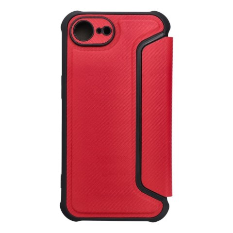 Etui z klapką na iPhone 16e (SE 4 2025) Razor Book czerwone
