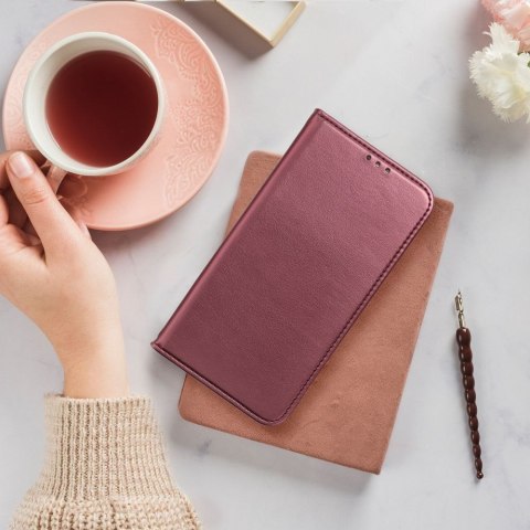 Etui z klapką na Oppo Reno A5 PRO 5G Smart Magneto burgundowe