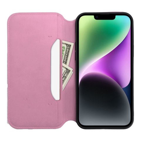 Etui z klapką na Samsung S24 FE Dual Pocket Book jasnoróżowe