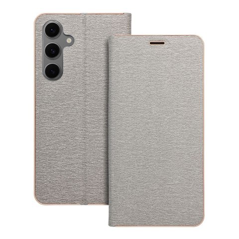 Etui z klapką na Samsung S24 FE Luna Book Gold srebrne