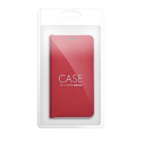 Etui z klapką na Samsung S25 EDGE Luna Book Carbon czerwone