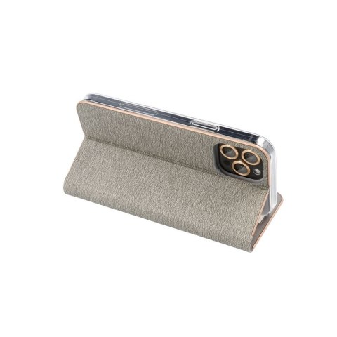 Etui z klapką na Samsung S25 EDGE Luna Book Gold srebrne