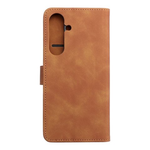Etui z klapką na Samsung S25 FE Tender Book brązowe