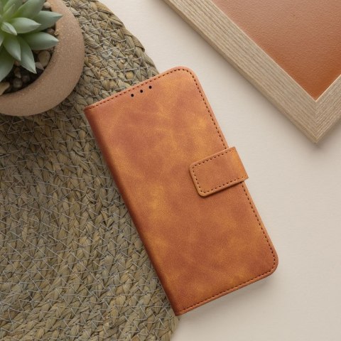 Etui z klapką na Samsung S25 PLUS Tender Book brązowe