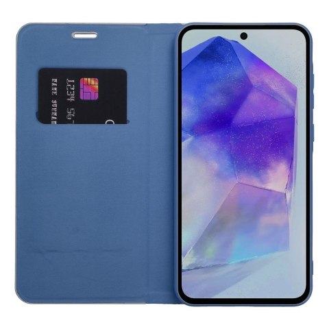 Etui z klapką na Xiaomi 14 ULTRA Luna Book Carbon niebieskie
