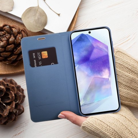 Etui z klapką na Xiaomi 14 ULTRA Luna Book Carbon niebieskie