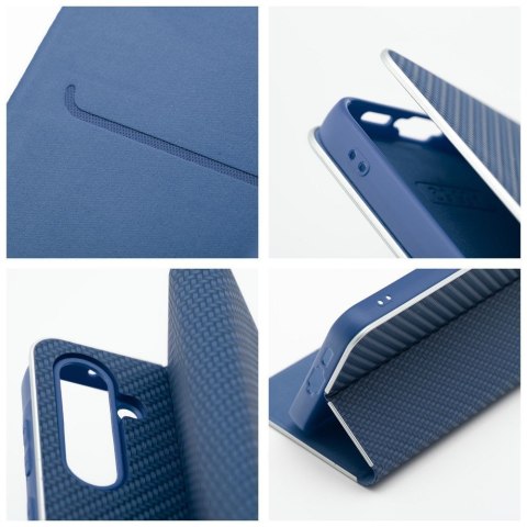 Etui z klapką na Xiaomi Redmi 14C Luna Book Carbon niebieskie