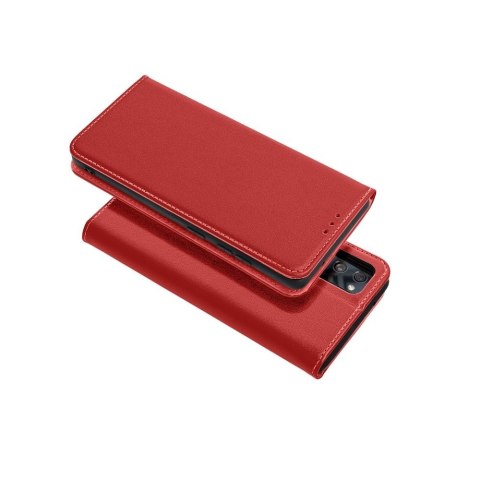 Etui z klapką na Xiaomi Redmi 14C Smart Pro Book skórzane bordowe