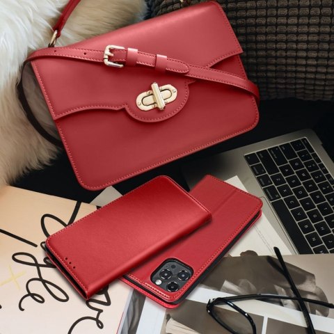 Etui z klapką na Xiaomi Redmi 14C Smart Pro Book skórzane bordowe