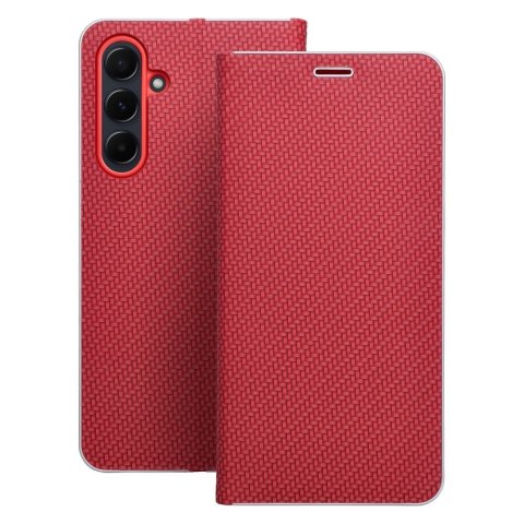 Etui z klapką na Xiaomi Redmi NOTE 14 4G (GLOBAL - 163,25mm x 76,55mm x 8,16mm) Luna Book Carbon czerwone