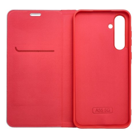 Etui z klapką na Xiaomi Redmi NOTE 14 4G (GLOBAL - 163,25mm x 76,55mm x 8,16mm) Luna Book Carbon czerwone