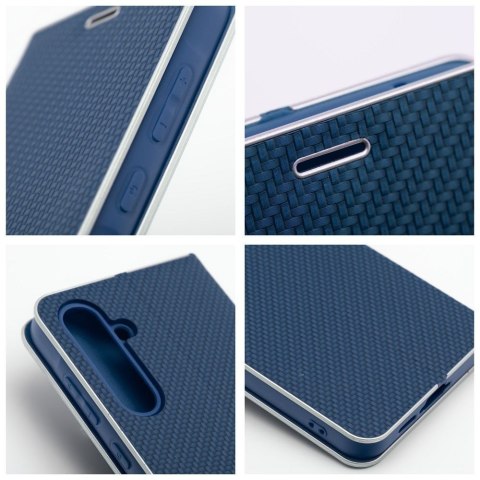 Etui z klapką na Xiaomi Redmi NOTE 14 4G (GLOBAL - 163,25mm x 76,55mm x 8,16mm) Luna Book Carbon niebieskie