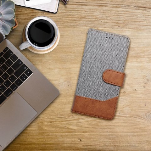 Etui z klapką na Xiaomi Redmi NOTE 14 5G Jeans Book szare