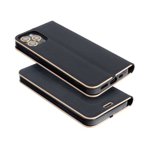 Etui z klapką na Xiaomi Redmi NOTE 14 5G Luna Book Gold czarne
