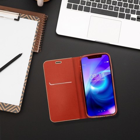 Etui z klapką na Xiaomi Redmi NOTE 14 5G Luna Book Gold czerwone