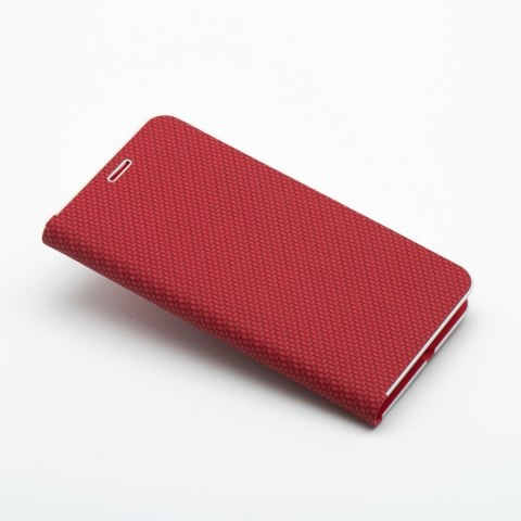 Etui z klapką na Xiaomi Redmi NOTE 14 PRO 4G Luna Book Carbon czerwone