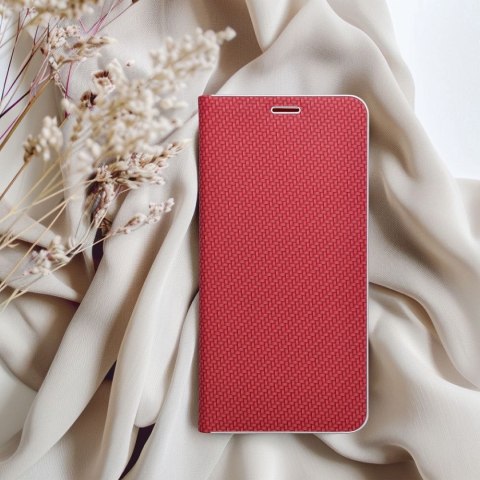 Etui z klapką na Xiaomi Redmi NOTE 14 PRO 4G Luna Book Carbon czerwone
