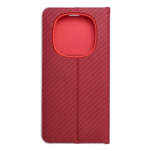 Etui z klapką na Xiaomi Redmi NOTE 14 PRO 4G Luna Book Carbon czerwone