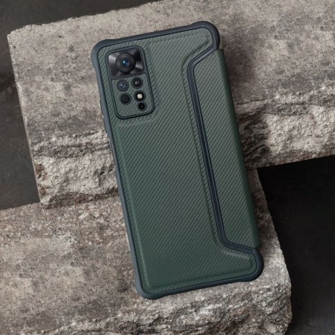 Etui z klapką na Xiaomi Redmi NOTE 14 PRO 4G Razor Book ciemnozielone