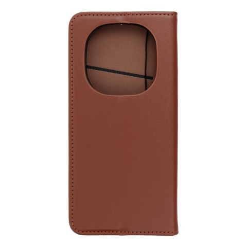 Etui z klapką na Xiaomi Redmi NOTE 14 PRO 4G Smart Pro Book skórzane brązowe