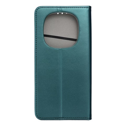 Etui z klapką na Xiaomi Redmi NOTE 14 PRO 5G / 14 PRO PLUS 5G Smart Magneto ciemnozielone