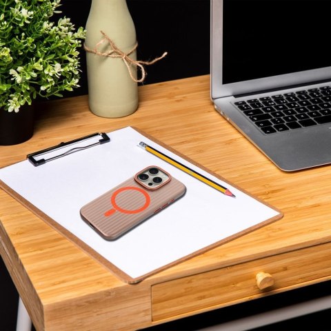 Futerał do iPhone 15 PRO Simply zgodny z MagSafe tytanowy pustynny