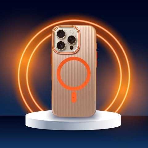 Futerał do iPhone 16 PLUS Simply zgodny z MagSafe tytanowy pustynny
