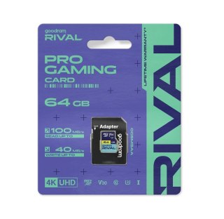 GOODRAM RIVAL Karta pamięci microSD 64GB 100MB/s class 10 UHS-I U3 V30 z adapterem SD