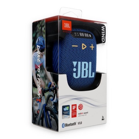 Głośnik bezprzewodowy JBL Wind 3 z uchwytem na kierownicę niebieskie