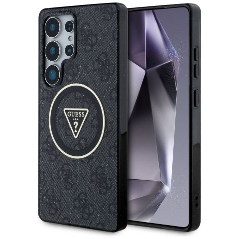 GUESS futerał do SAMSUNG S25 Ultra GUHMS25LHG4PRTGK (Magnetic IML Metal Glitter 4G Circle Triangle) czarny
