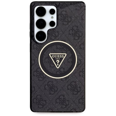 GUESS futerał do SAMSUNG S25 Ultra GUHMS25LHG4PRTGK (Magnetic IML Metal Glitter 4G Circle Triangle) czarny