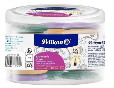 Gumka do ścierania Ergonomic (20szt) PELIKAN