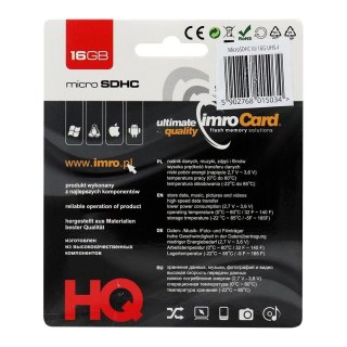 IMRO karta pamięci microSD 16GB 100MB/s class 10 UHS I