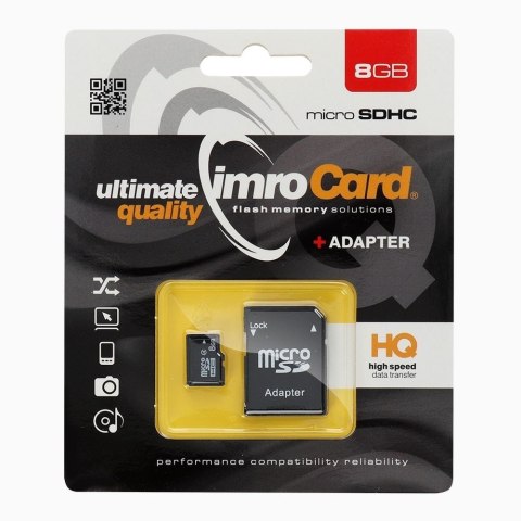 IMRO karta pamięci microSD 8GB z adapterem SD