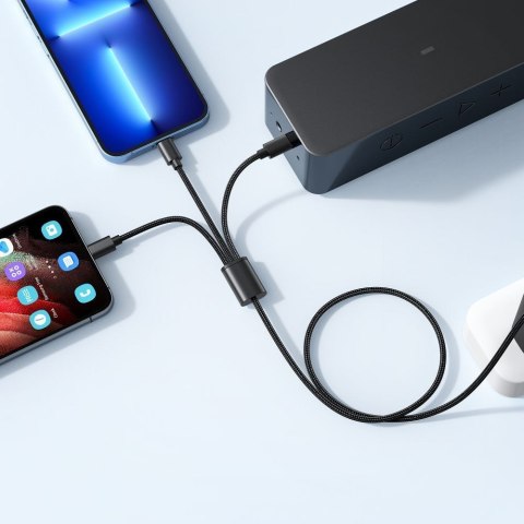 Kabel 3w1 USB A do Lightning / Typ C / Micro USB VEGER 2,4A 18W V303 1,5 m czarny