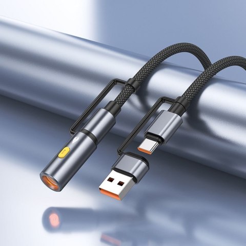 Kabel All-in-one USB A / USB C do USB C / zapalniczka samochodowa Hoco 3A 60W 1,2 m U138 czarny