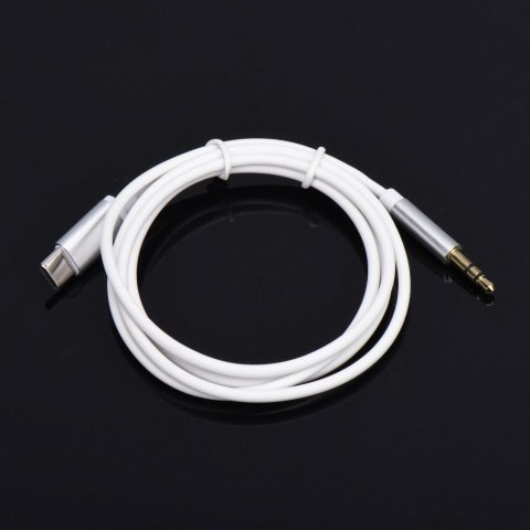 Kabel AUX Typ C (męski) do Jack 3,5 mm (męski) biały