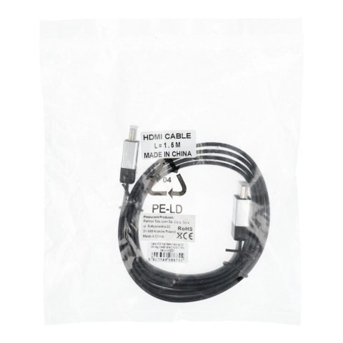 Kabel HDMI do HDMI 4K 60Hz High Speed with Ethernet wer. 2.0 1,5 m czarny