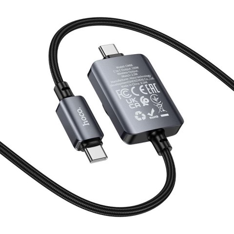 Kabel Hoco USB C do USB C PD100W z funcją ładowania iWatcha 1,2 m CW66 czarny