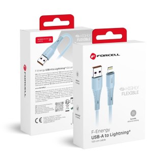 Kabel USB A do Lightning Forcell F-Energy 2,4A 12W Silicone 1 m C343 niebieski