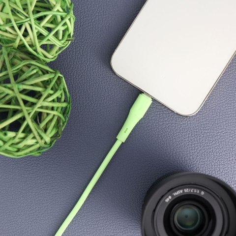 Kabel USB A do Lightning Forcell F-Energy 2,4A 12W Silicone 1 m C343 zielony